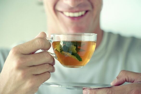 chá de ervas para o tratamento da prostatite